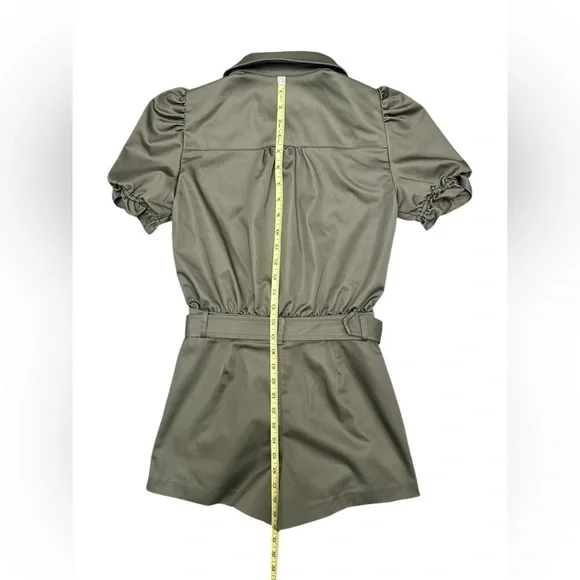 GENERATION LOVE Natlina Gambardine Romper Olive Green Women Size 0 2 XS Sm $325 - Picture 8 of 13
